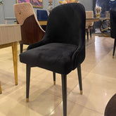 Ring Back Black Velvet Dining Chair - Zeegalleria