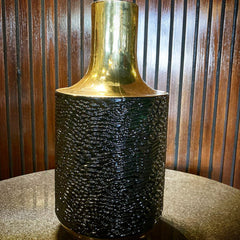 Vintage Black and Gold Alligator Vases Flower Vases Large