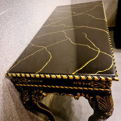 Gold and Black Wooden Console