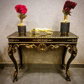Gold and Black Wooden Console