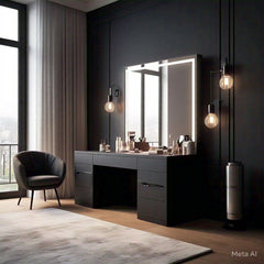 exquisite black dressing table