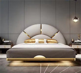 Modern rounded floating bed