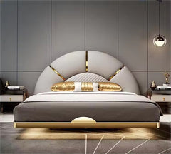 Modern rounded floating bed