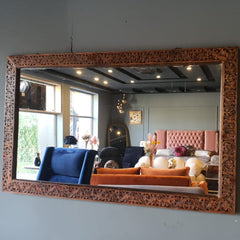 Solid Wood Carving Frame Mirror