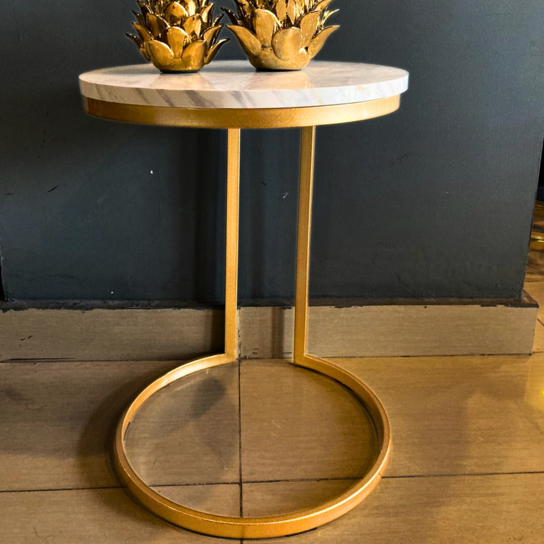 Elegant Round Marble Sheet Side Table