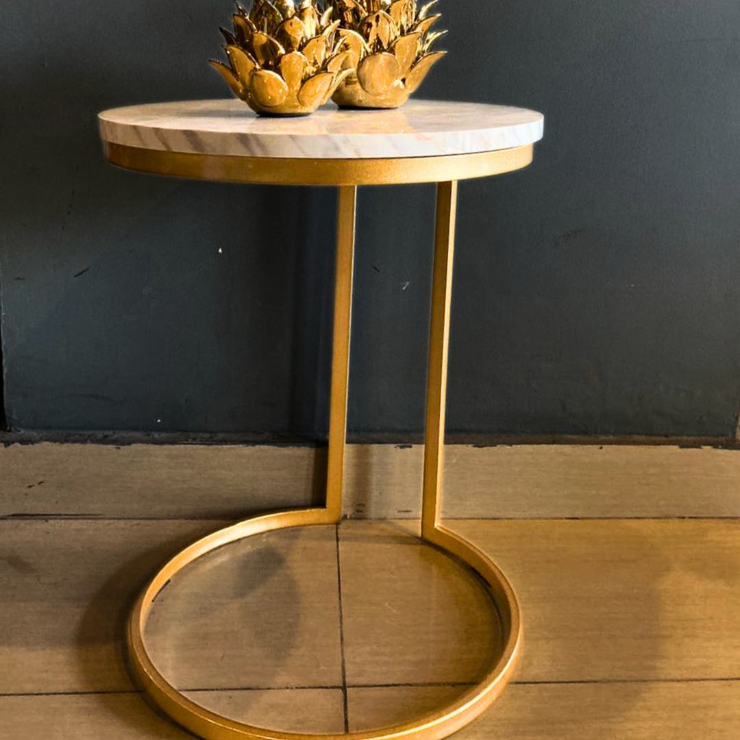 Elegant Round Marble Sheet Side Table