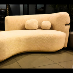 Modren Semi Round Cloud Boucle Sectional Sofa 4 Seater