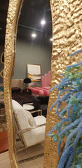 Golden Accent Wall Mirror with Frame (7 Ft Height)