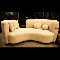 Modren Semi Round Cloud Boucle Sectional Sofa 4 Seater