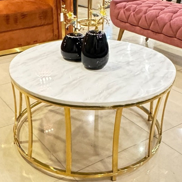 Modern Marble center Table with 2 Side Tables - Zeegalleria