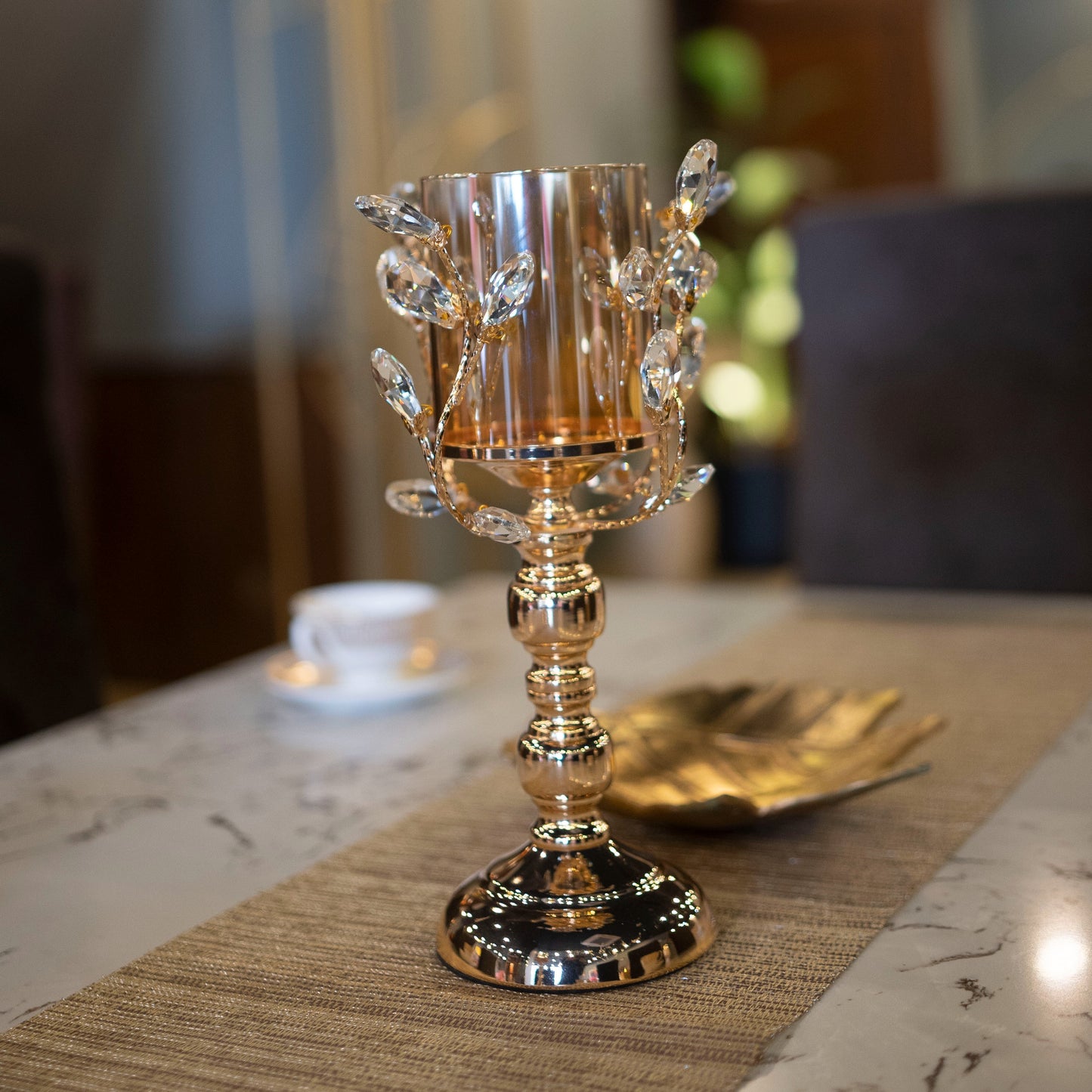 Leaf Candle Holder (Gold) Large - Zeegalleria