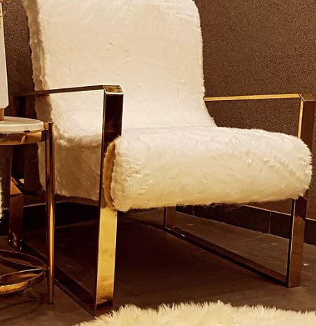 Luxury Gold Stainless Steel Living Room Chair Set