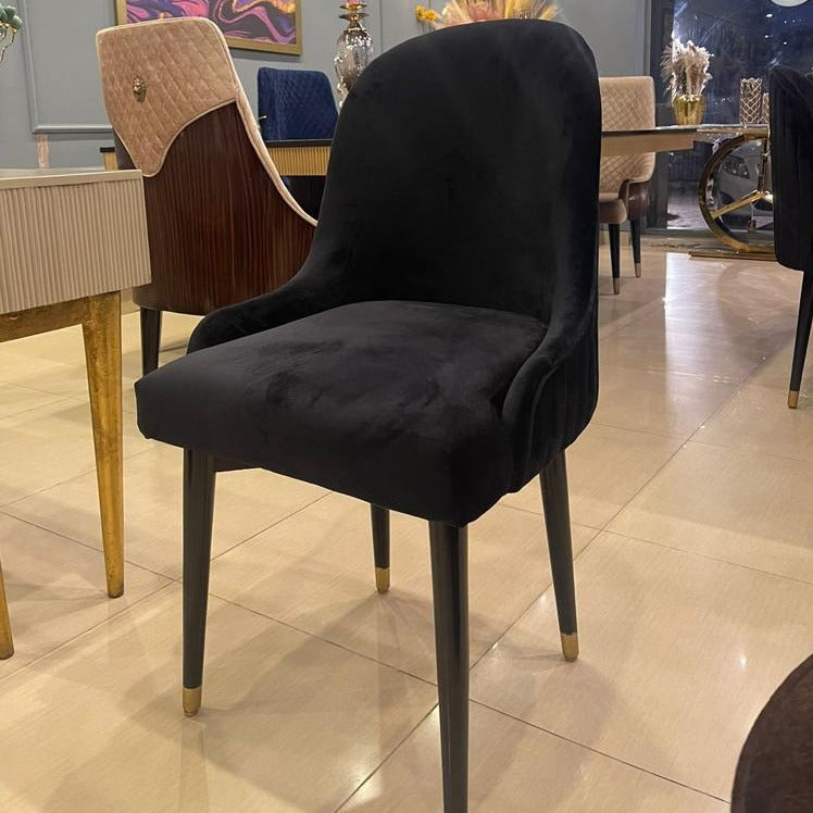 Ring Back Black Velvet Dining Chair - Zeegalleria