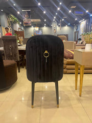 Ring Back Black Velvet Dining Chair - Zeegalleria