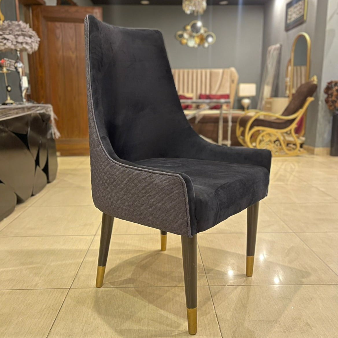 Dark Grey Dining Chair - Zeegalleria