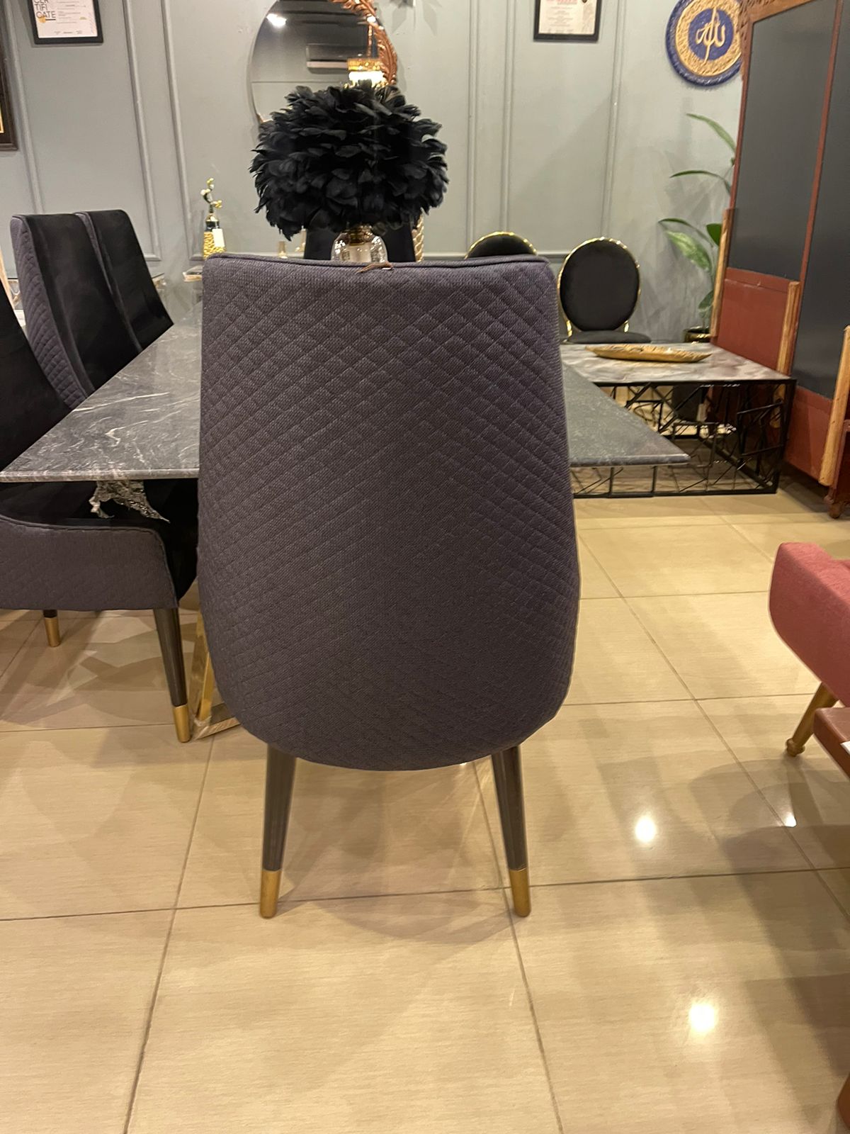 Dark Grey Dining Chair - Zeegalleria