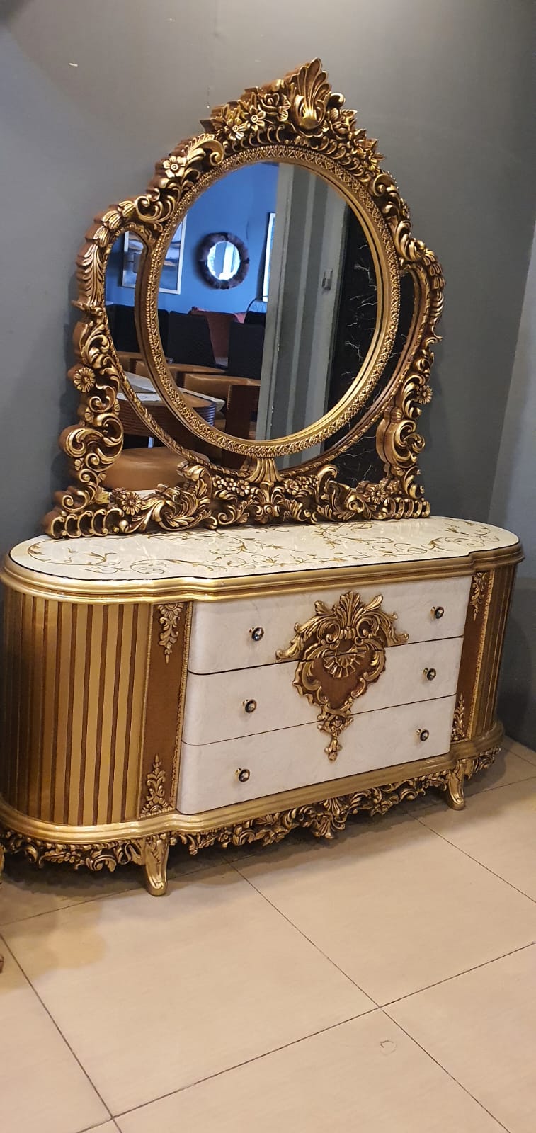 Royal Bed with Side Tables & Dressing Table