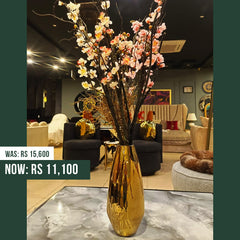 Golden Ceramic Flower Vase