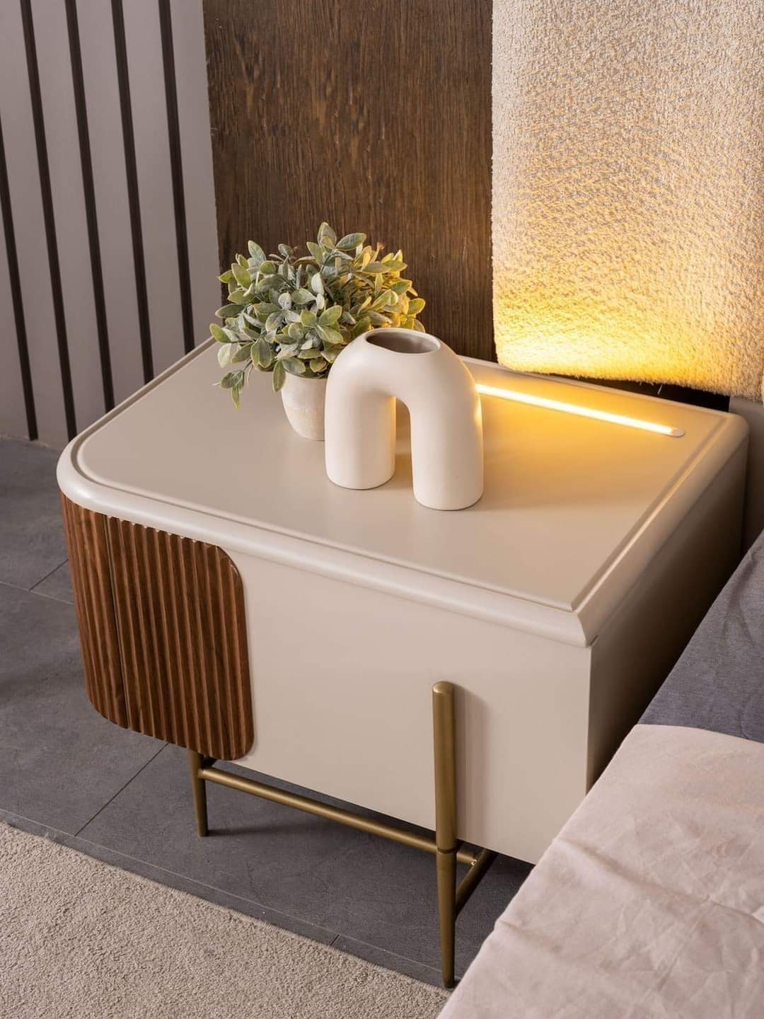 Modern Night Stands with Built-In Lighting – Elegant & Functional Pair