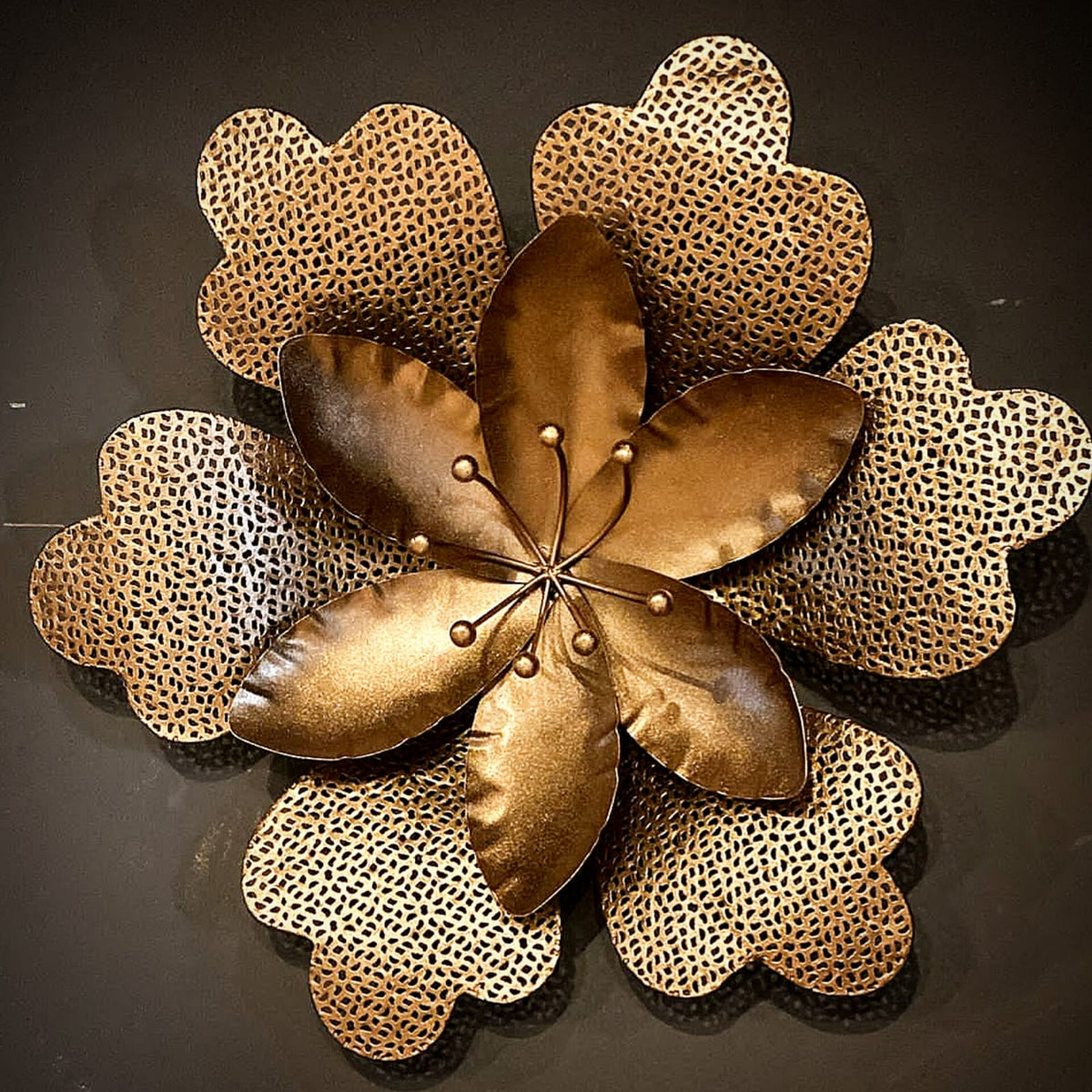 Copper Flower texture and background Pair