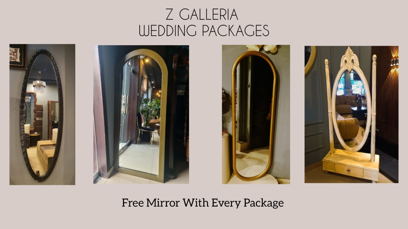 Wedding Package with Free Standing Mirror - F