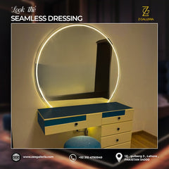 Royal Blue Seamless Dressing Table and Mirror