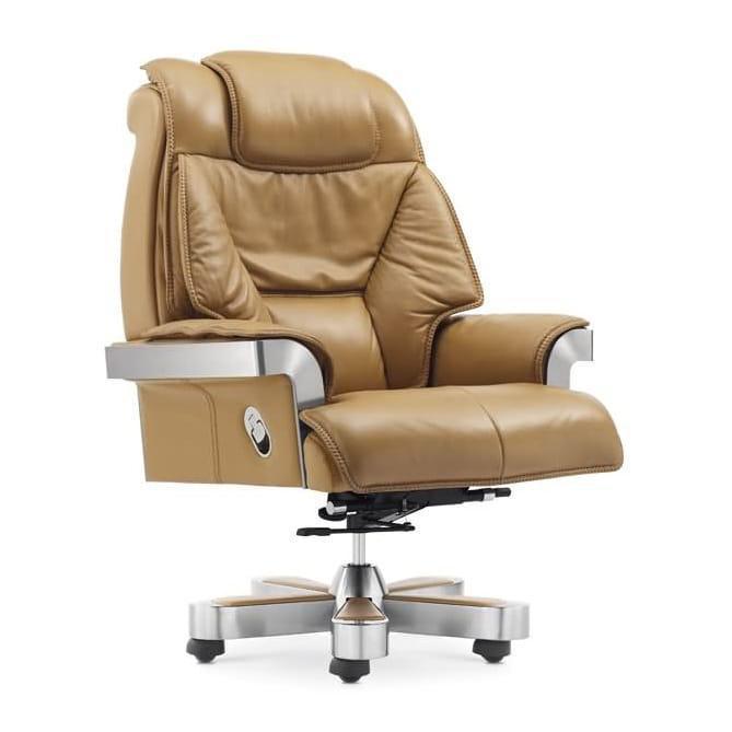 BROWN LEATHER OFFICE CHAIR