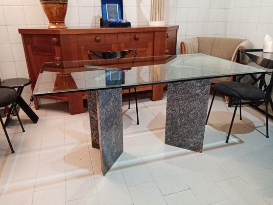 DINING TABLE WITH MARBLE SUPPORT