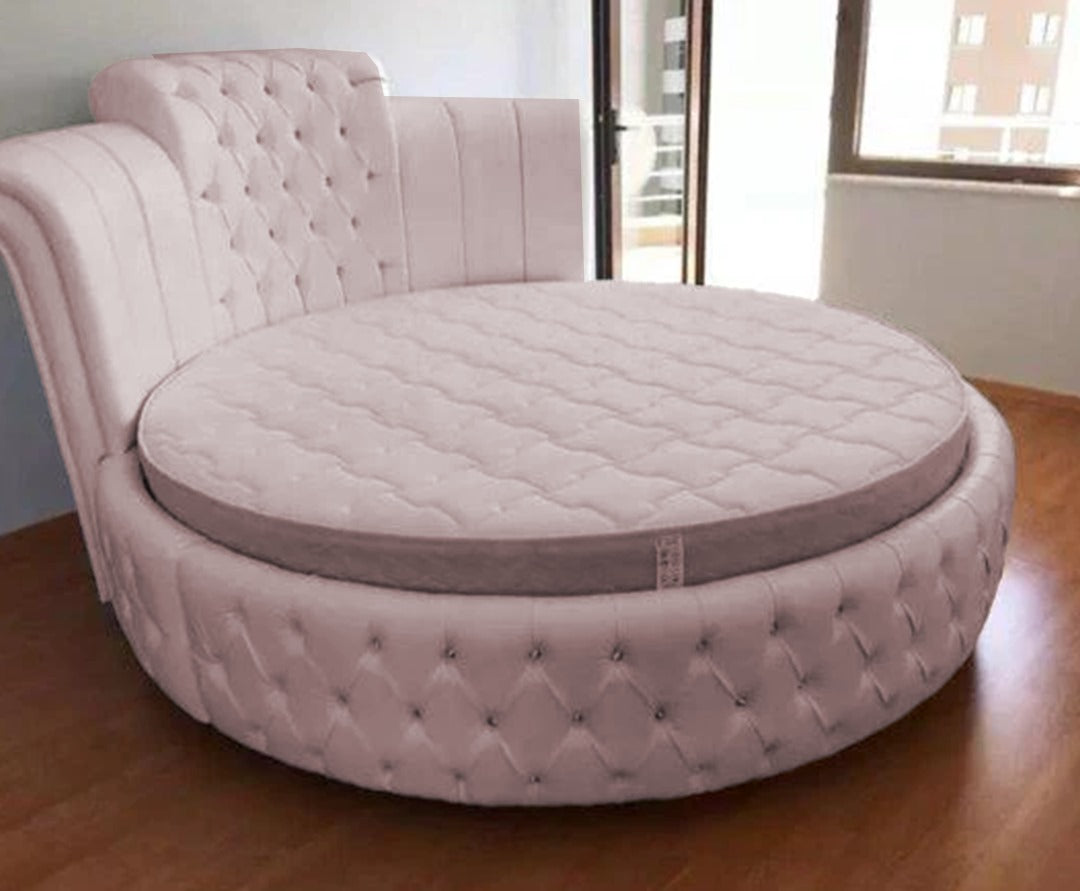 padded rounded bed