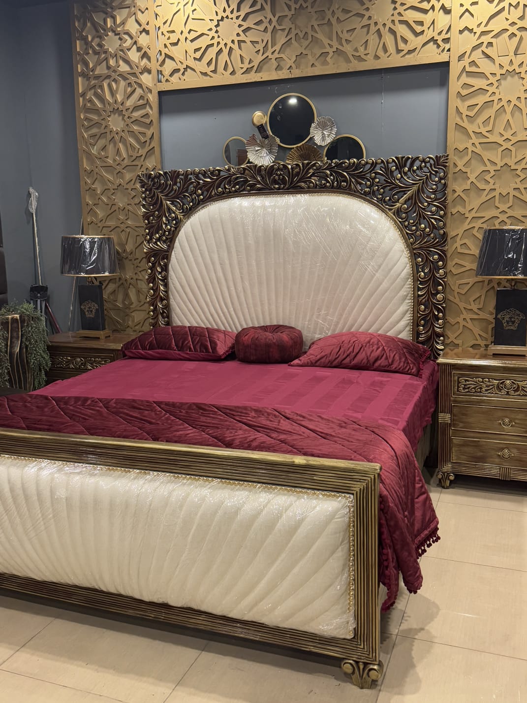 Arabian Solid Wood Bed Set