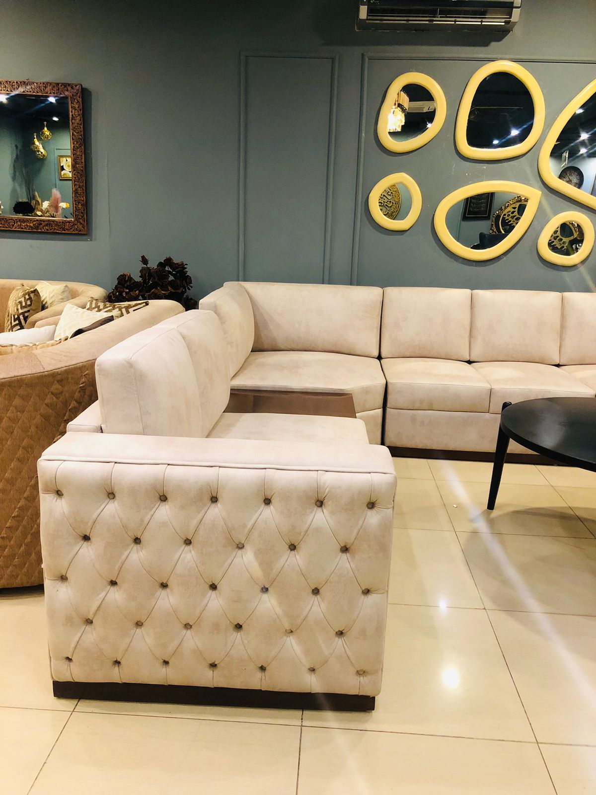 Modern L Shaped Corner Couch Set European Italy Style Sofa For Office And Home