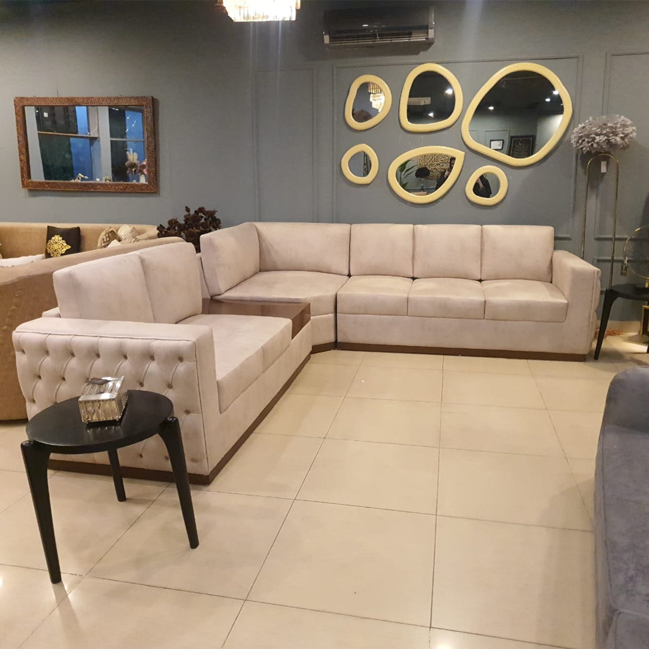 Modern L Shaped Corner Couch Set European Italy Style Sofa For Office And Home